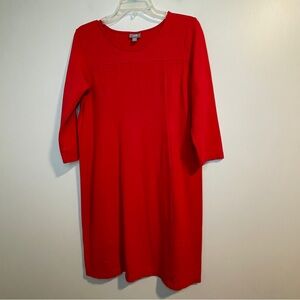 J. Jill Ponte Knit Sheath Bold Red Knee Length Dress